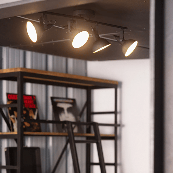 Retro Loft Musta Kattovalaisin 75cm 4xE14 Abruzzo Orte
