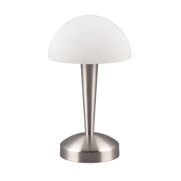 Bordslampa silver vit svamp touch E14 Canaria RL