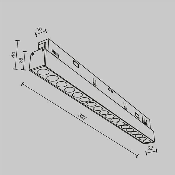 Sort lineær skinnespot LED 18W 2700K POINTS Maytoni Technical