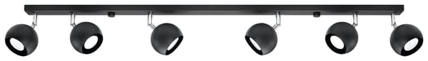 Loftlampe OCULARE 6L Sort Sollux Lighting SL.0448
