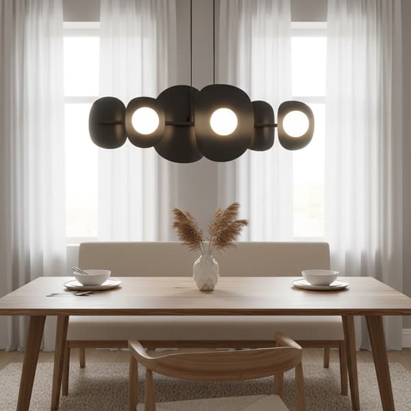 Loft pendellampe sort asymmetrisk 6xG9 8W ELEMENTI Emibig