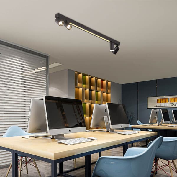 Perugia loftlampe 4xGU10 + 1xLED sort LP-0703/4C BK Light Prestige