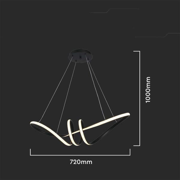 V-TAC VT-7798-8010 LED lineær pendellampe 3000K sort