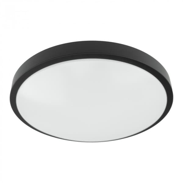 Rund sort loftlampe til 2 x E27 40W LED pærer EC20444 Ecolight