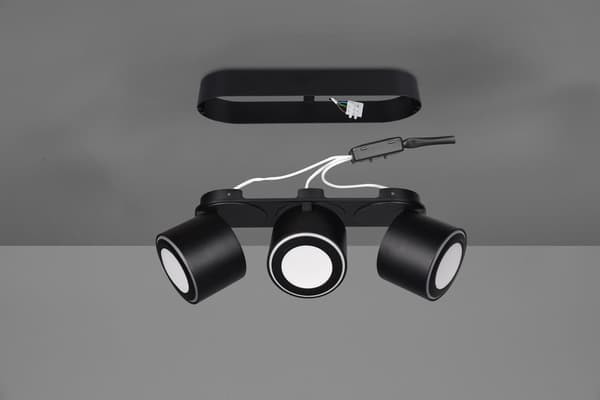 Takspotlight TAURUS svart Trio 652910332