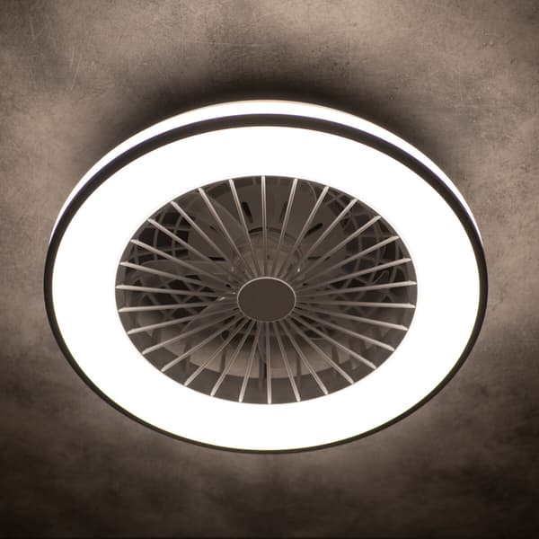 Loftventilator med LED-lampe PLAVE LED CCT sort 38033 Kanlux