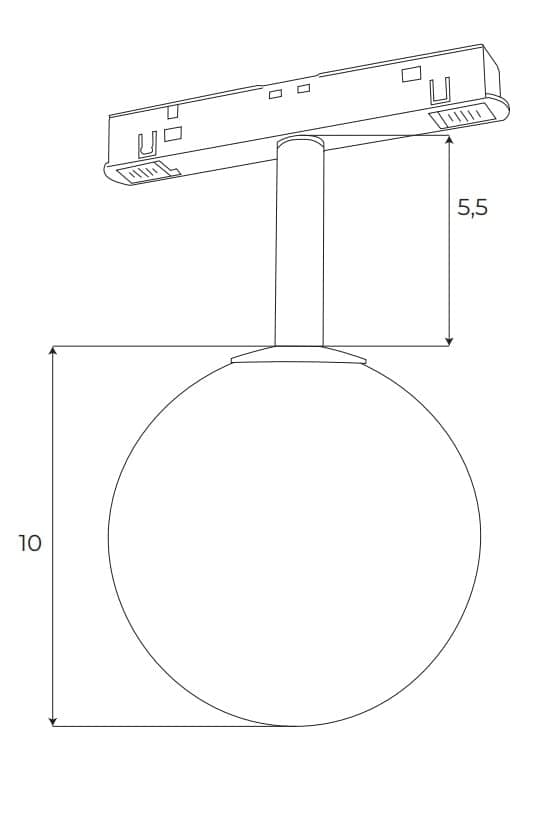 Magnetisk lampe hvid mælkekugle ZIGBEE system 5.4W 334lm 2700/5000K Maxlight