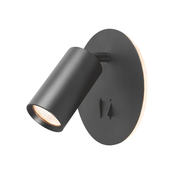 Sengelampe sort LED accent varm 5W og GU10 2x afbryder Videx