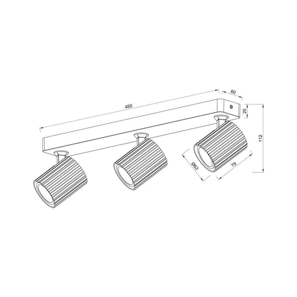 Spot Tokio 3xGU10 sort LP-787/3WS BK Light Prestige