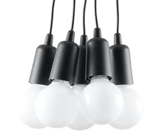 Lysekrone DIEGO 5 sort Sollux Lighting SL.0574
