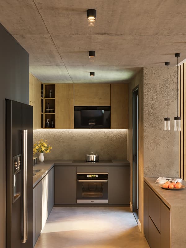 Moderne loftspot med netmønster, rund, sort LED 7W FUSION Maxlight