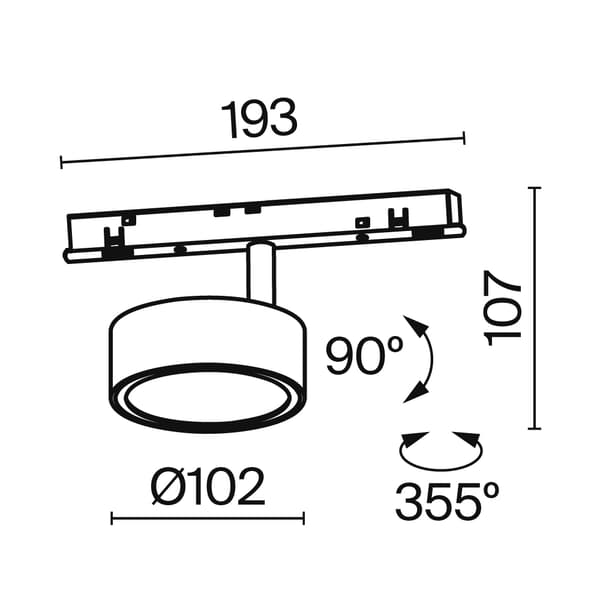 Sort rund LED-spotlight 18W RADO Maytoni Technical