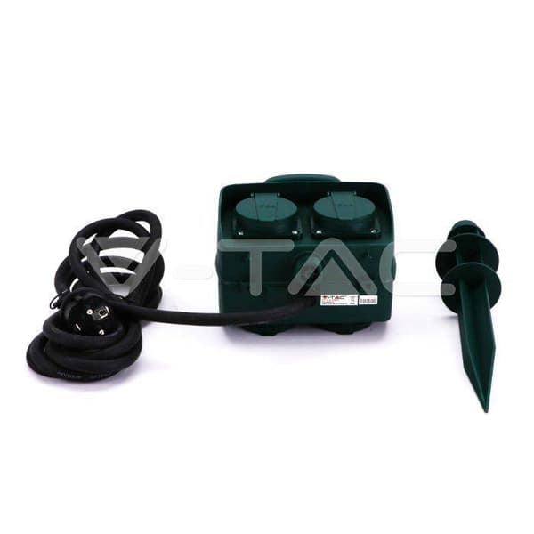 V-TAC puutarhapistorasiat 4 pistorasiaa maapiikillä IP44 Schuko VT-1114-3