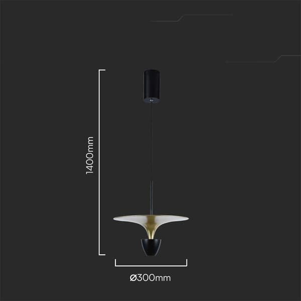 LED pendellampe 3000K guld / sort V-TAC VT-7832-10086