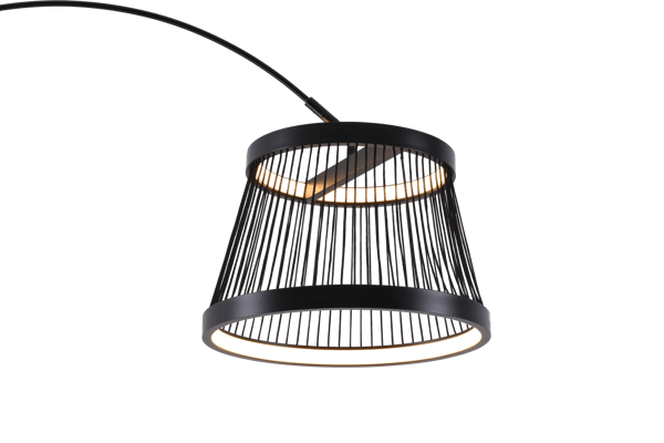 Moderne sort buet LED gulvlampe 20W BALU Zuma Line