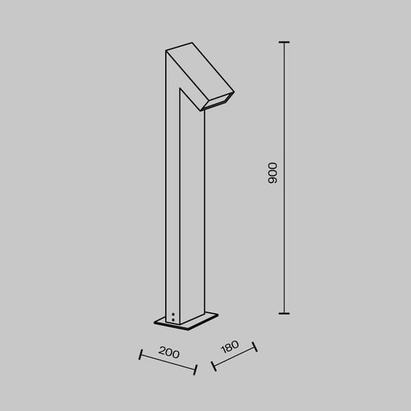 Grafit havepullert indbygget LED 15W Guss Maytoni