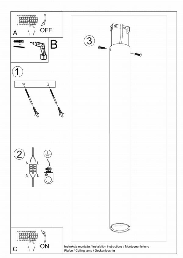 Spot LAGOS 60 musta Sollux Lighting -malli SL.1003