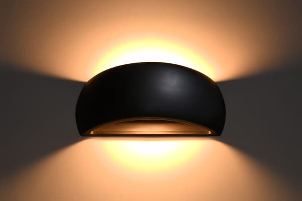 PONTIUS musta keraaminen seinävalaisin Sollux Lighting SL.0876