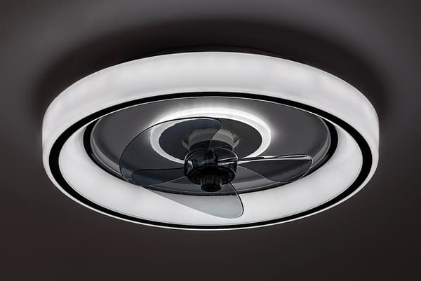 HORACIO 71009 musta LED-kattotuuletin valolla