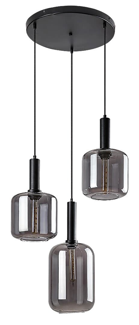 Pendellampe sort glas E27 3x40W mat sort 72103 Lissandra Rabalux