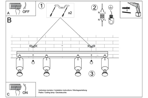 Loftlampe RING 4L Hvid Sollux Lighting SL.0331