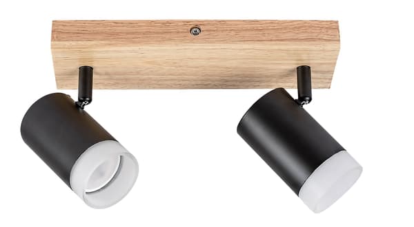 Loftspot eg / sort GU10 2X5W Toras 73122 Rabalux