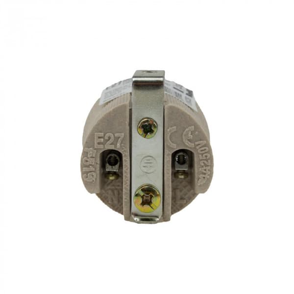 Sæt med 10x keramisk fatning E27 med holder og monteringsplade Ecolight