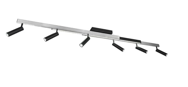 Modern silver-black ceiling lamp extendable sticks spotlights remote LED 51W ZENO Trio