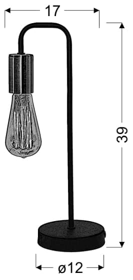 Candellux HERPE 41-66862 sort bordlampe