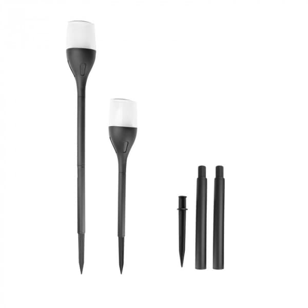 Solar LED trädgårdsstolpe med flameffekt och skymningssensor Ecolight EC20112