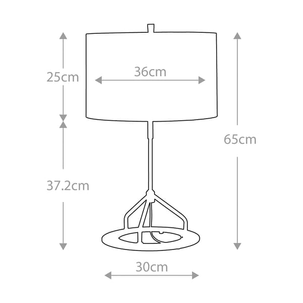 Bordlampe sølv med grå skærm Vicenza E27 60W Elstead