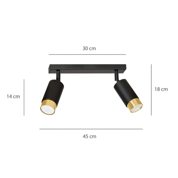 LOFTLAMPE Emibig 2xGU10 30W HIRO 2 BL/GOLD 965/2