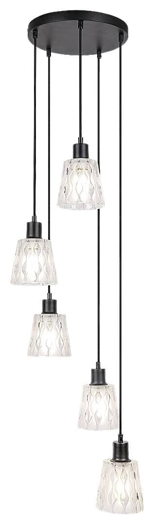 Pendellampe E27 5x40W sort 5334 Jarina Rabalux
