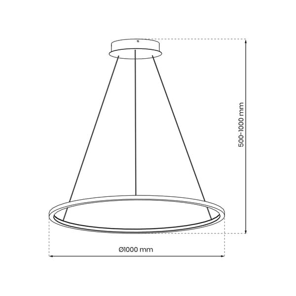 Pendellampe sort ring 100 cm Saturno LED 57W Milagro