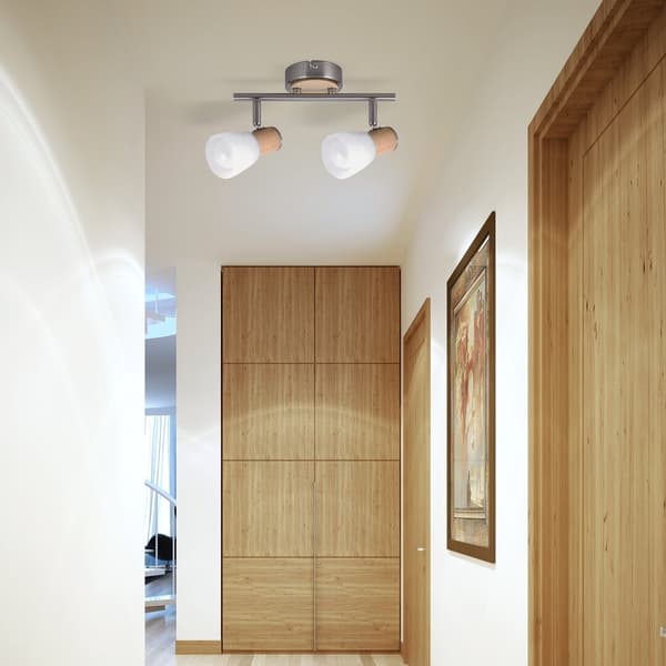 Vägg- och takspotlight satin krom / vit E14 2x40W Gavin 6487 Rabalux