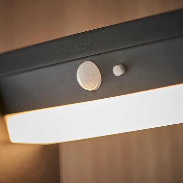 80 cm sort rektangulær LED 5.88W DANNAH Endon solcellelampe til haven med bevægelses- og skumringssensor