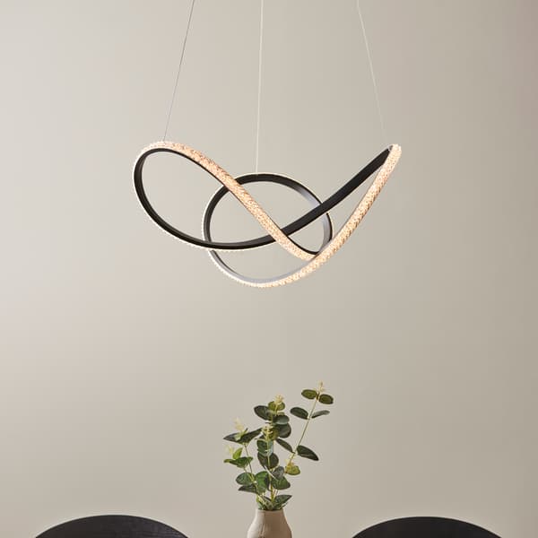 Moderne sort LED-pendellampe 42W FRANCISCA Endon