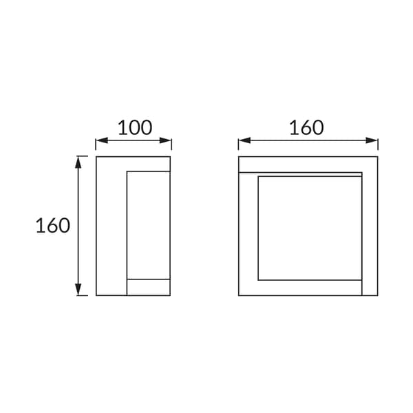 Ulkoseinävalaisin neliö neutraali LED 12W IP54 TEKLA Struhm