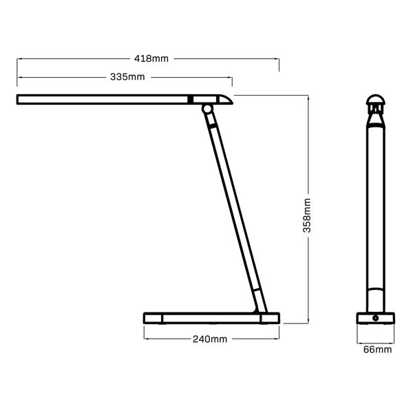 LED skrivebordslampe sort-sølv 4000K MADERA 324962 Polux