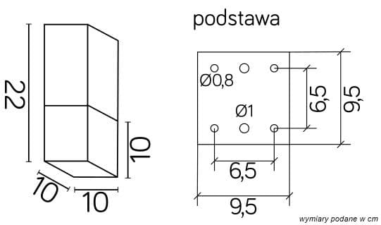 Udendørs loftspot 22x10 cm 1xE27 sort IP44 SU-MA Cube CB-MAX S BL
