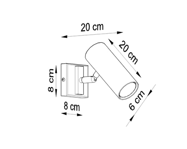 Seinävalaisin DIREZIONE Musta Sollux Lighting SL.0498