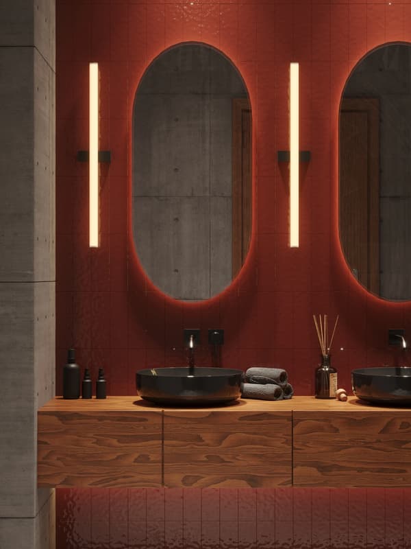 Væglampe moderne sort 90 cm LED lysrør 18W THORA Maxlight