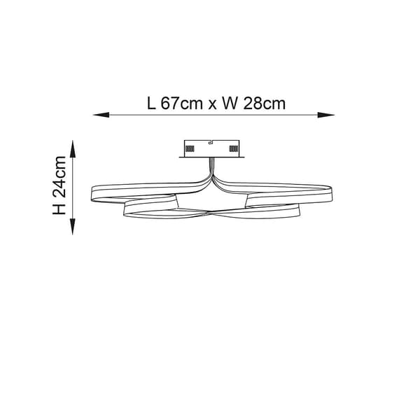 Designer loftlampe aluminium LED-løkke 42W ARIA Endon