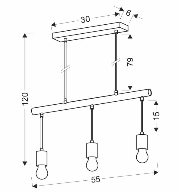Candellux IZZY pendel 3xE27 33-78063