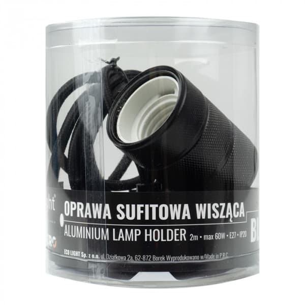 Industriel pendellampe lille rør mat sort 1xE27 60W Ecolight