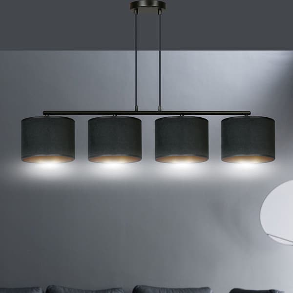 Emibig Lysekrone 4xE27 60W HILDE 4 BL BLACK 1054/4
