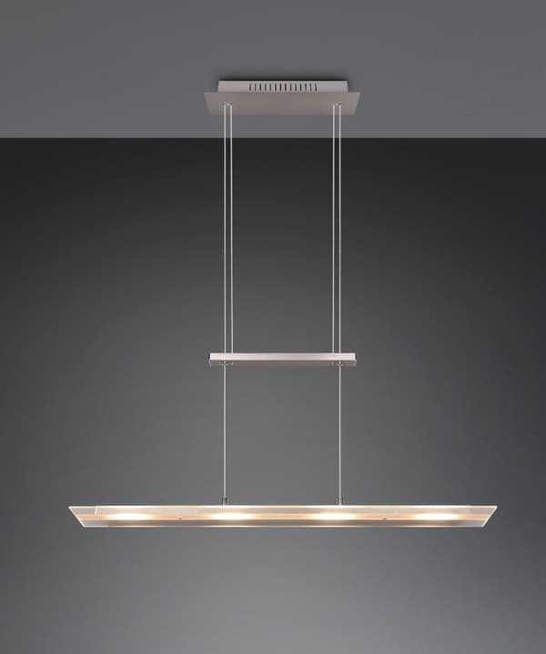 MILOS LED 5W RL aflang glas pendellampe sølv