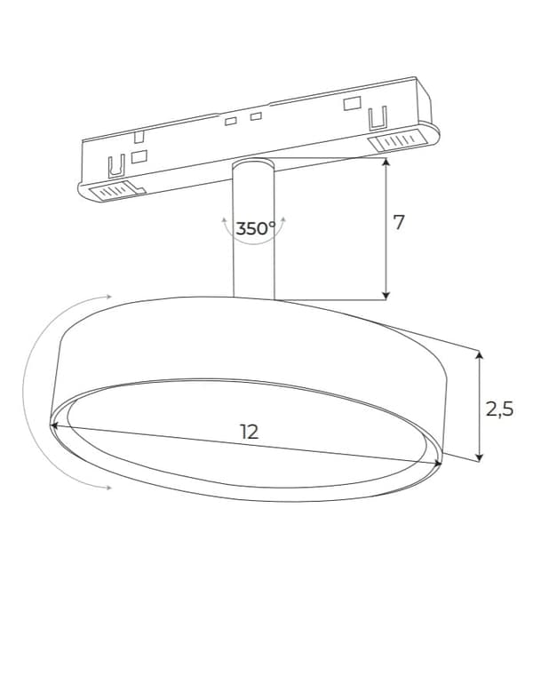 Magnetisk spotlight vit rund ZIGBEE system 12W 855lm 2700/5000K Maxlight