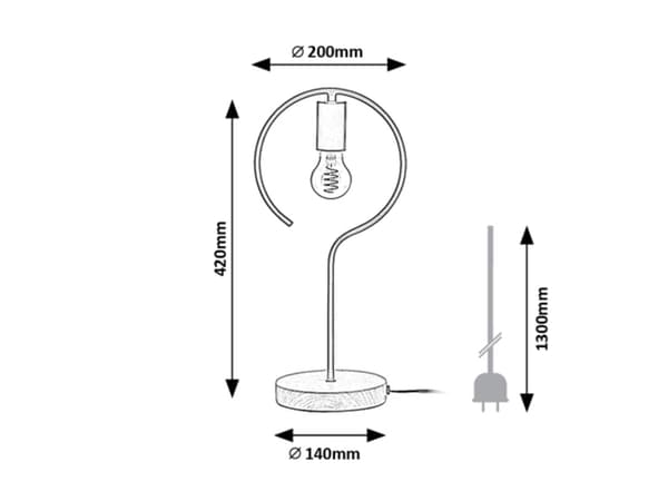 Industriel bordlampe bøg E27 Rufin 3220 Rabalux