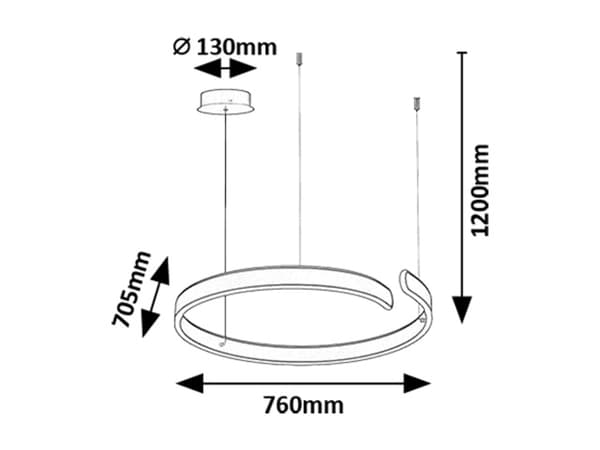 Moderne sort rund pendellampe til stue, entre, variabel LED-farve 45W SILNORA Rabalux